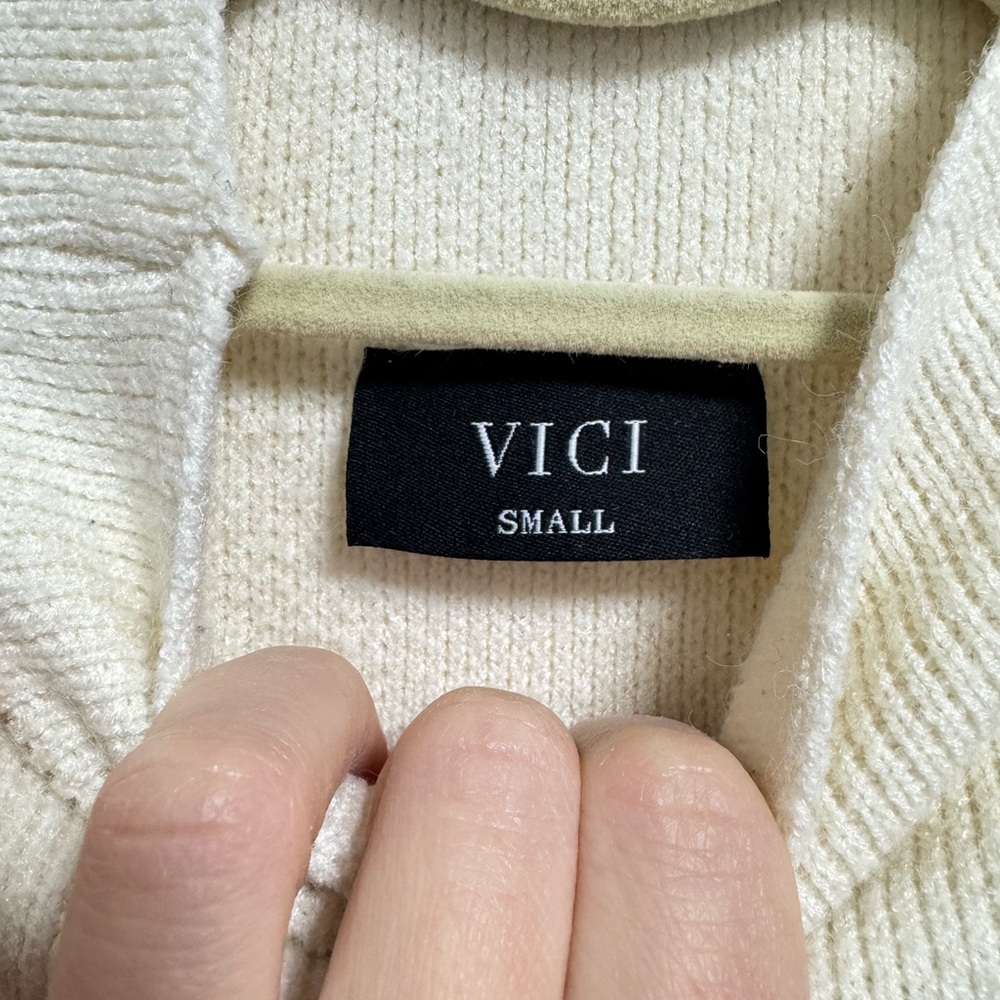 Vici Amsterdam Mock Neck Sweater in Cream - Picture 9 of 10